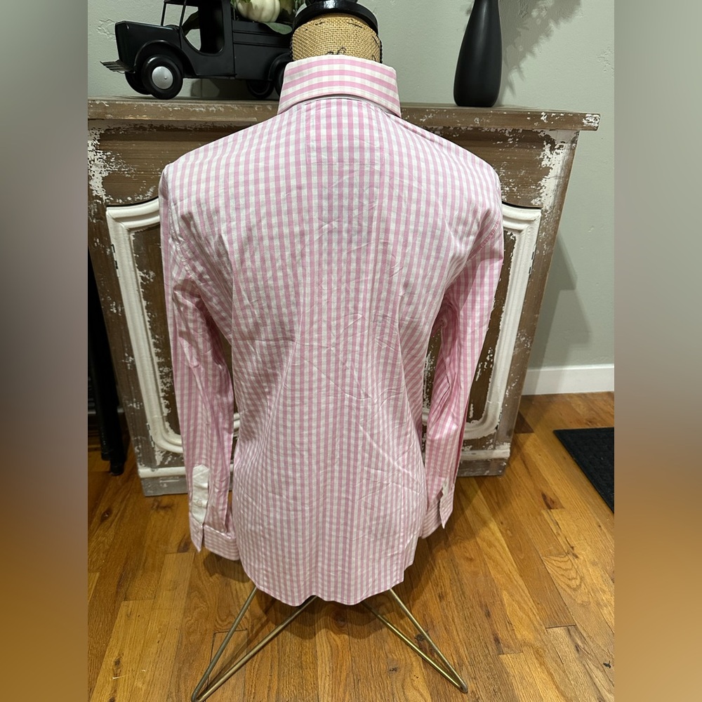 Ladies 12 Fior da Liso Pink Button Down Dress Shirt - Picture 4 of 9
